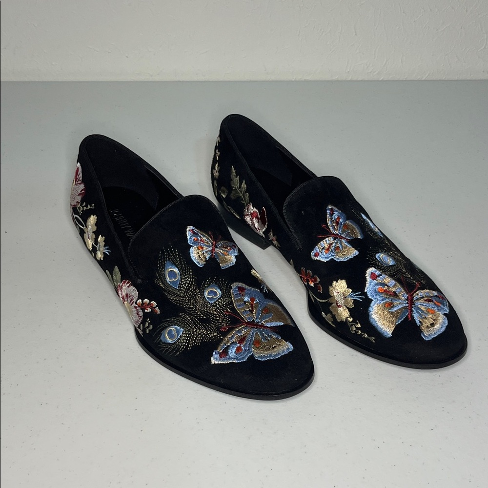 Johnny Was Embroidered Black Loafers